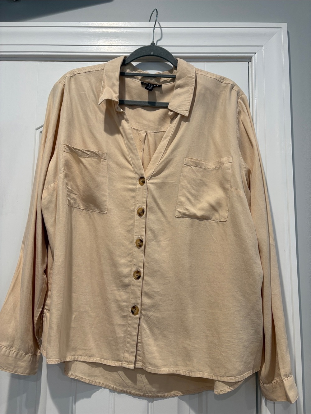 Tribal Ladies Light Tan Button-Front Shirt